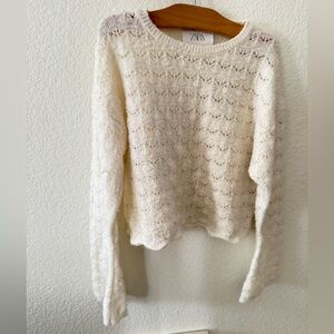 New Girls cream Zara pullover sweater size 9-10